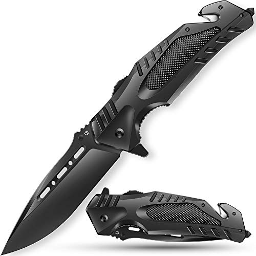 Spring Assisted Knife, Jellas Pocket Folding Knife for Men, 8Cr13M...