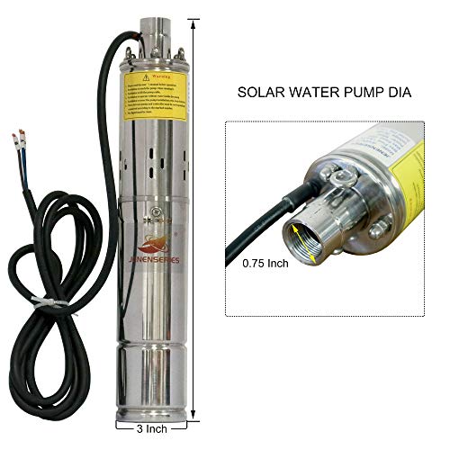 JENENSERIES Pump 270W DC 24V Solar Water Pumps, Max head 262ft,7.9...