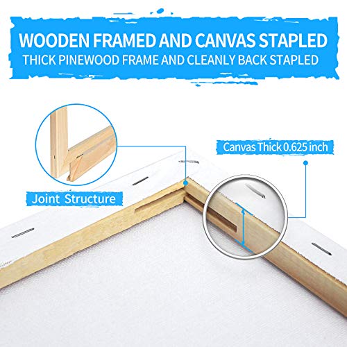 Pre Stretched Canvas 18x24 2 Pack Large Stretched Canvases for Pai...