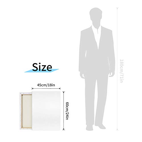 Pre Stretched Canvas 18x24 2 Pack Large Stretched Canvases for Pai...