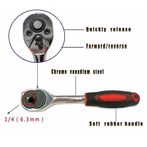 JENLEY 1/4-Inch Drive Socket Ratchet Wrench Socket Bit Combination...