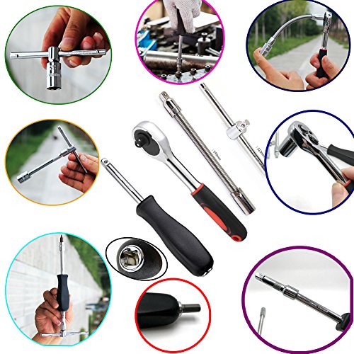 JENLEY 1/4-Inch Drive Socket Ratchet Wrench Socket Bit Combination...