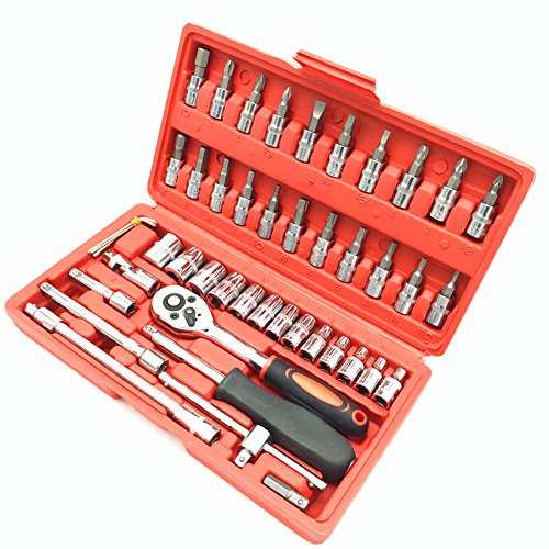JENLEY 1/4-Inch Drive Socket Ratchet Wrench Socket Bit Combination...