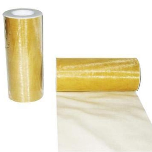 6 x 25 Yards Wide Sheer Organza Ribbon Fabric Roll Gold