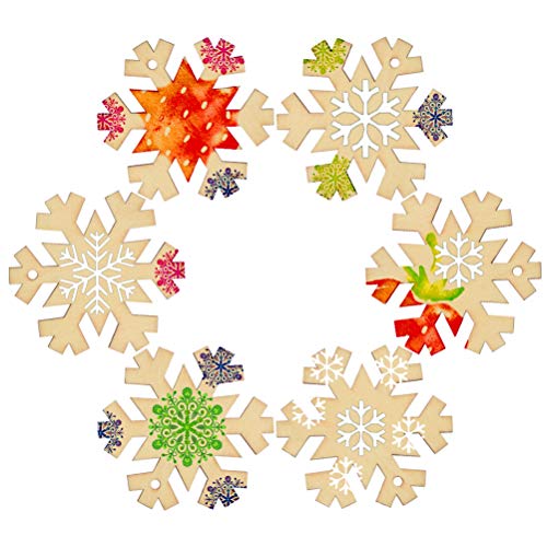 Christmas Wooden Ornaments, Jerbro 60pcs Unfinished Wood Pieces wi...