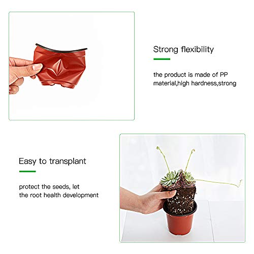 JERIA 100-Pack 4 Inch Plastic Plant Nursery Pots Come with 100 Pcs...
