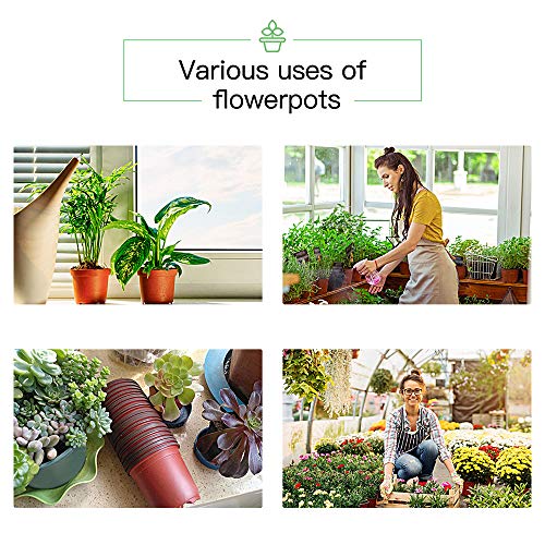 JERIA 100-Pack 4 Inch Plastic Plant Nursery Pots Come with 100 Pcs...