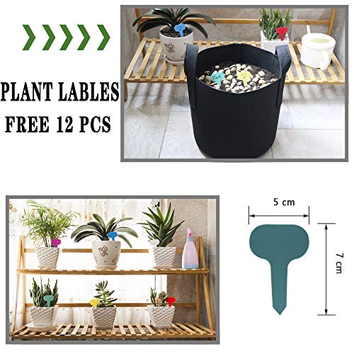 JERIA 12-Pack 1 Gallon, Vegetable/Flower/Plant Grow Bags, Aeration...