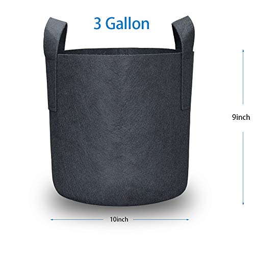 JERIA 12-Pack 3 Gallon, Vegetable/Flower/Plant Grow Bags, Aeration...