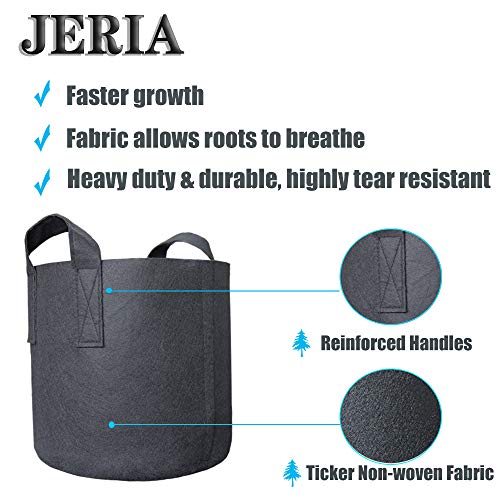 JERIA 12-Pack 3 Gallon, Vegetable/Flower/Plant Grow Bags, Aeration...