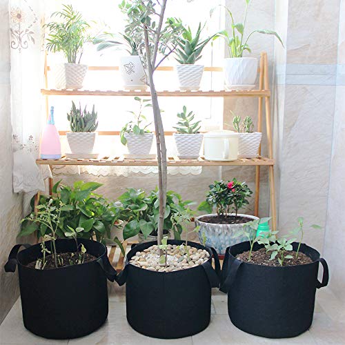 JERIA 16-Pack 1 Gallon Grow Bags, Heavy Duty Thickened Nonwoven Fa...