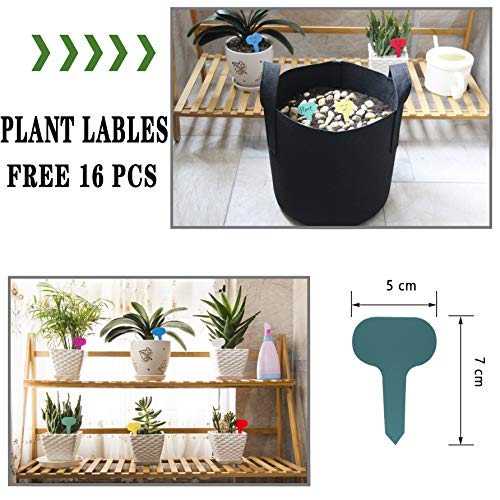 JERIA 16-Pack 1 Gallon Grow Bags, Heavy Duty Thickened Nonwoven Fa...