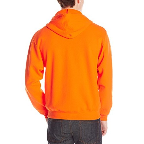Jerzees Mens Fleece Full Zip Hoodie, Safety Orange, 2X