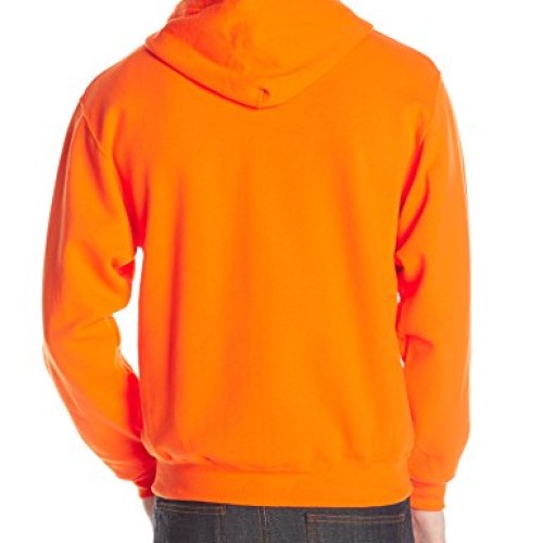 Jerzees Mens Fleece Full Zip Hoodie, Safety Orange, 2X