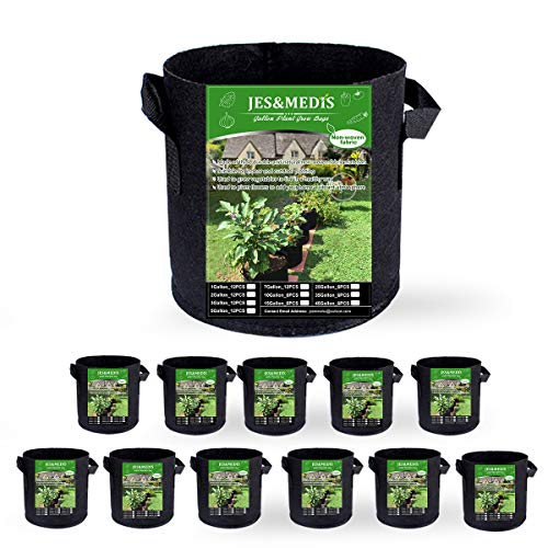 12-Pack 1 Gallon Plant Grow Bags Thick Aeration Non Woven Fabric F...