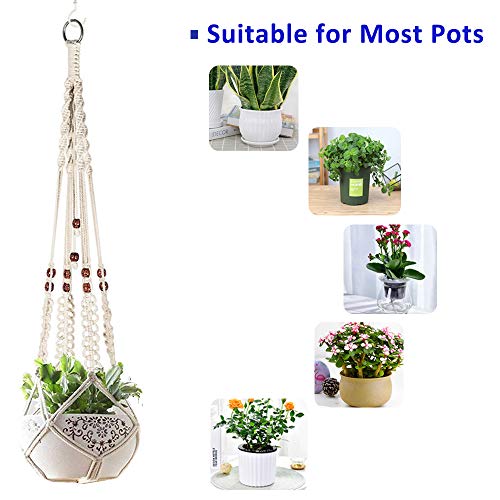 5-Pack Macrame Plant Hangers w/ 5 Hooks, Different Tiers, Handmade...
