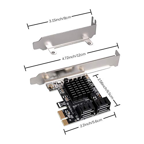 SATA Card 4 Port with 4 SATA Cables, 6 Gbps SATA 3.0 Controller PC...