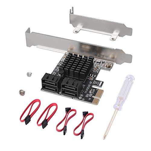 SATA Card 4 Port with 4 SATA Cables, 6 Gbps SATA 3.0 Controller PC...