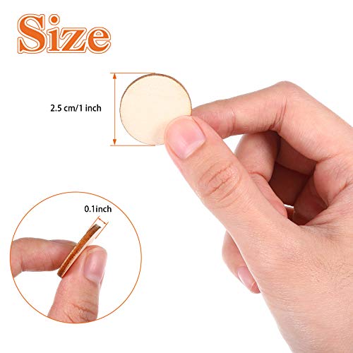 1000 Pieces Unfinished Wood Slices Round Disc Circle Wood Pieces W...