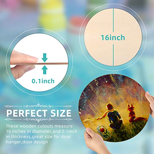 16 Inch Round Wood Circles Unfinished Round Wood Cutouts for Craft...