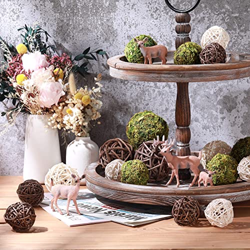 18 Pcs Green Moss Decorative Balls Wicker Rattan Cord Balls Set, V...