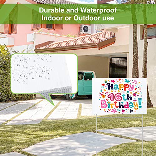Jetec 24 Pieces Blank Yard Signs with H-Stakes 12 x 8 Inches Plast...