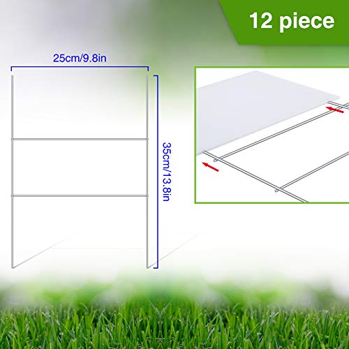 Jetec 24 Pieces Blank Yard Signs with H-Stakes 12 x 8 Inches Plast...