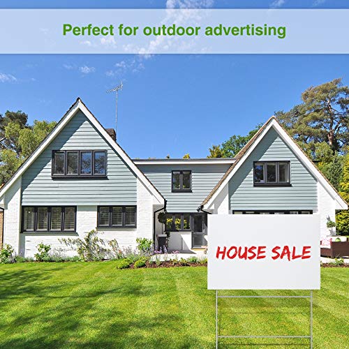 Jetec 24 Pieces Blank Yard Signs with H-Stakes 12 x 8 Inches Plast...