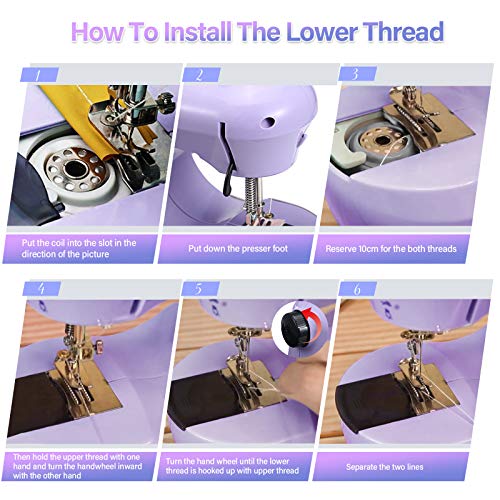 Jeteven Mini Electric Sewing Machine, Portable Household Sewing Ma...