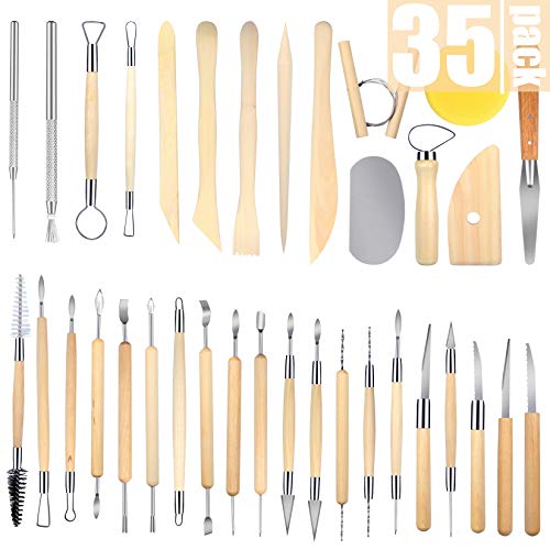 35-Pack Clay Tools Sculpting Pottery Tools Polymer Modeling Clay S...