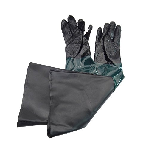 Jewboer 23.6 Rubber Sandblasting Sandblaster Gloves for Sandblast...