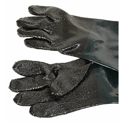 Jewboer 23.6 Rubber Sandblasting Sandblaster Gloves for Sandblast...