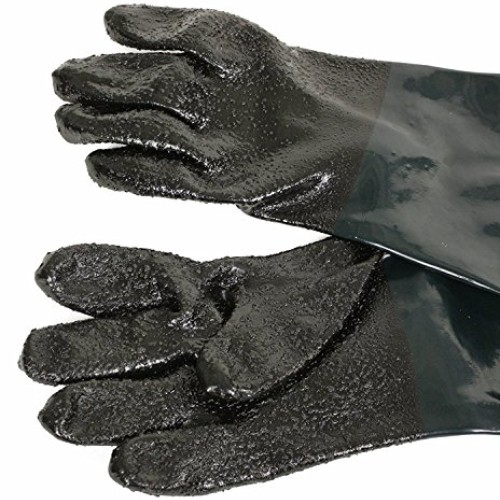 Jewboer 23.6 Rubber Sandblasting Sandblaster Gloves for Sandblast...