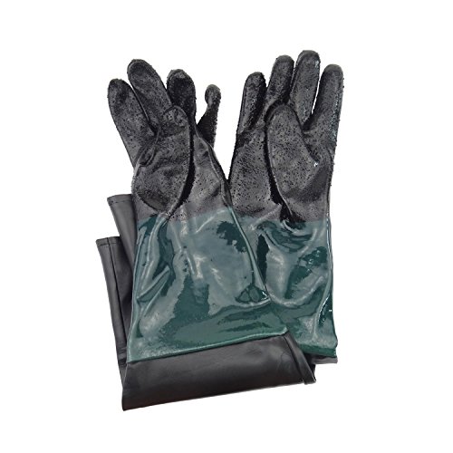 Jewboer 23.6 Rubber Sandblasting Sandblaster Gloves for Sandblast...