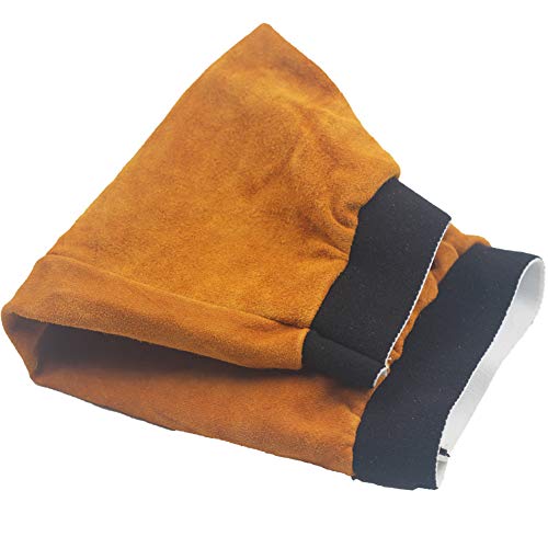 Jewboer Leather Welding Sleeves Heat Flame Resistant Arm Protectio...