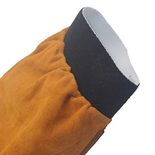 Jewboer Leather Welding Sleeves Heat Flame Resistant Arm Protectio...