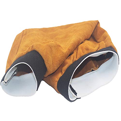 Jewboer Leather Welding Sleeves Heat Flame Resistant Arm Protectio...