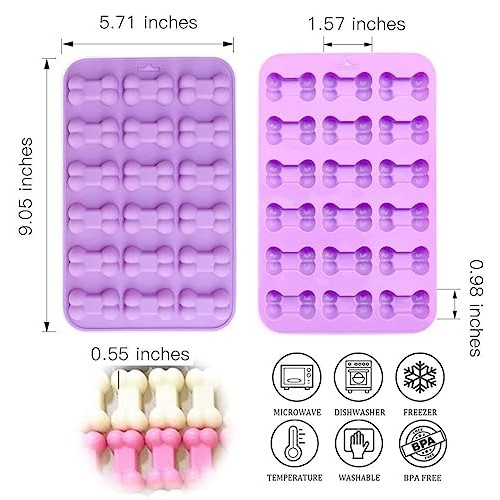 Silicone Molds Puppy Dog Paw and Bone, Non-Stick Food Grade Silico...