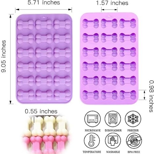 Silicone Molds Puppy Dog Paw and Bone, Non-Stick Food Grade Silico...