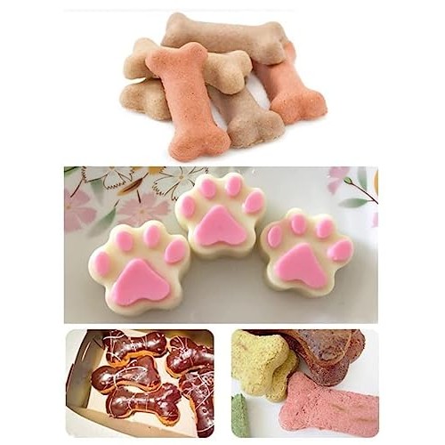 Silicone Molds Puppy Dog Paw and Bone, Non-Stick Food Grade Silico...