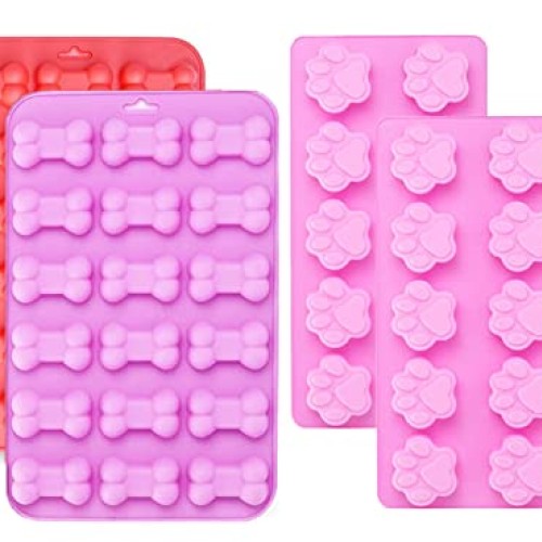 Silicone Molds Puppy Dog Paw and Bone, Non-Stick Food Grade Silico...