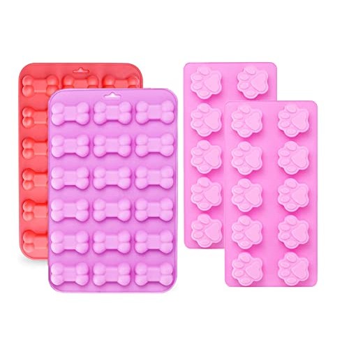 Silicone Molds Puppy Dog Paw and Bone, Non-Stick Food Grade Silico...