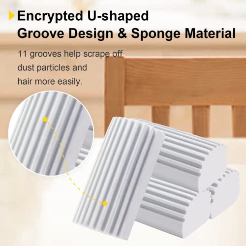 Jeymei 4-Pack Damp Clean Duster Sponge, Brush for Cleaning Blinds,...