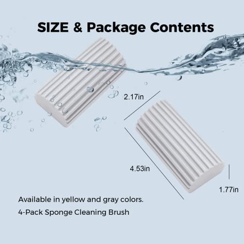 Jeymei 4-Pack Damp Clean Duster Sponge, Brush for Cleaning Blinds,...