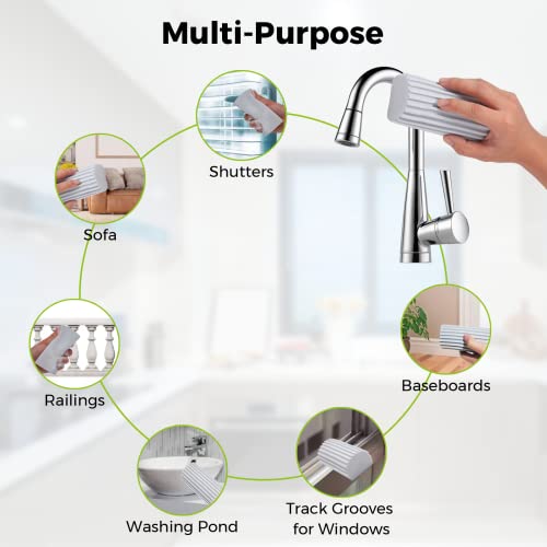 Jeymei 4-Pack Damp Clean Duster Sponge, Brush for Cleaning Blinds,...