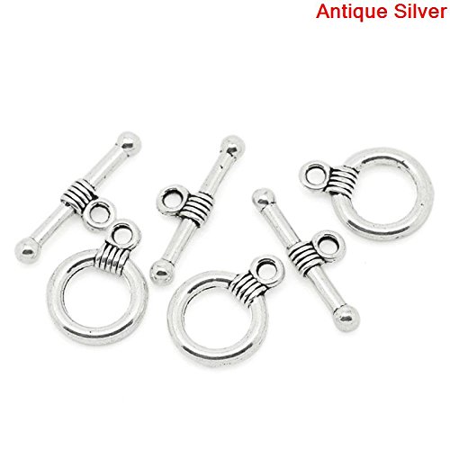 48 Sets Silver Tone Bracelet Toggle Clasps, DIY Jewelry Making Mo...