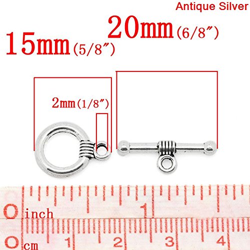 48 Sets Silver Tone Bracelet Toggle Clasps, DIY Jewelry Making Mo...