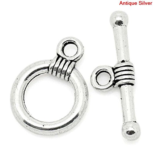 48 Sets Silver Tone Bracelet Toggle Clasps, DIY Jewelry Making Mo...
