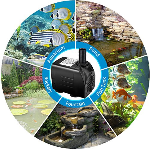 Jhua Water Pump 300GPH 1200L/H, 21W Submersible Water Pump, Ultr...
