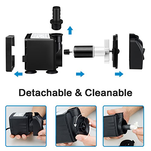 Jhua Water Pump 300GPH 1200L/H, 21W Submersible Water Pump, Ultr...